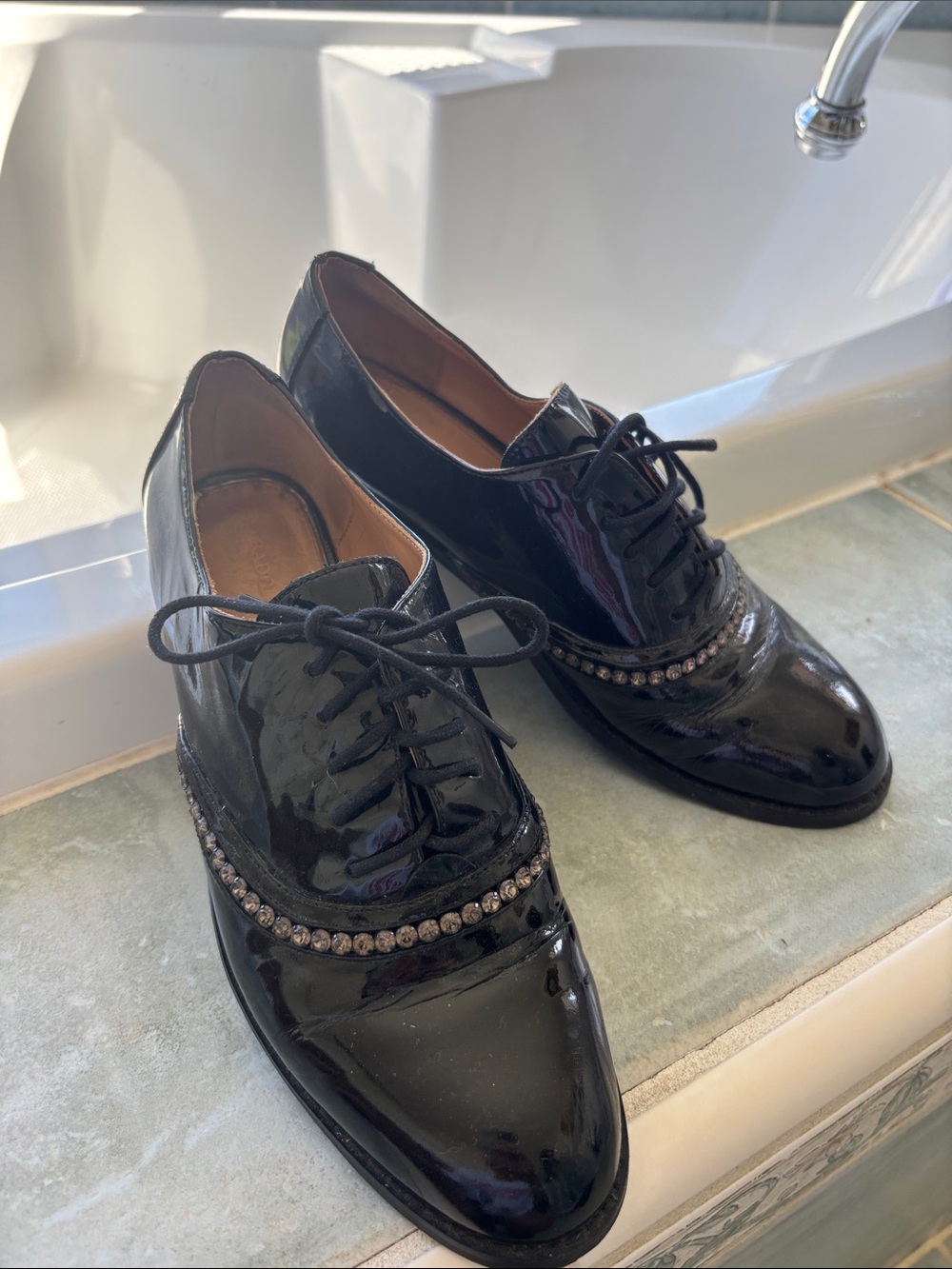Badgley Mischka Black Patent Leather Loafers